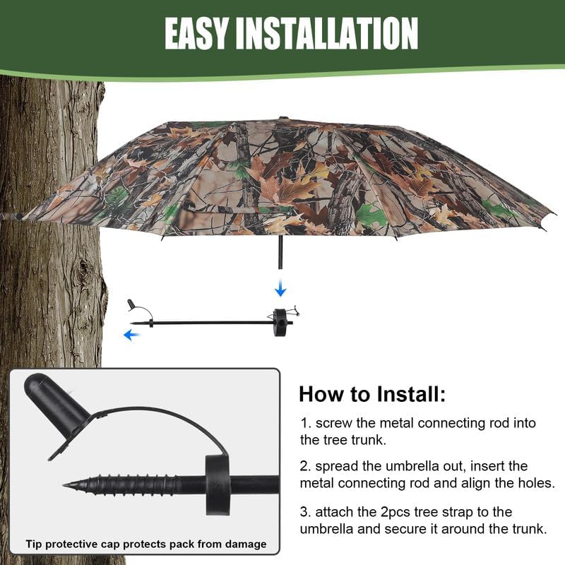 Thumbnail 4 de Kalkal 052 Tree Stand Umbrella, 58-Inch Camo Canopy with Adjustable Tree Strap