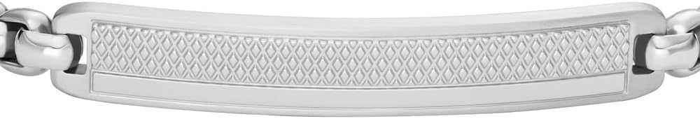 Thumbnail 2 de Bracelet pour homme Fossil en acier inoxydable argenté avec fermoir en forme de homard