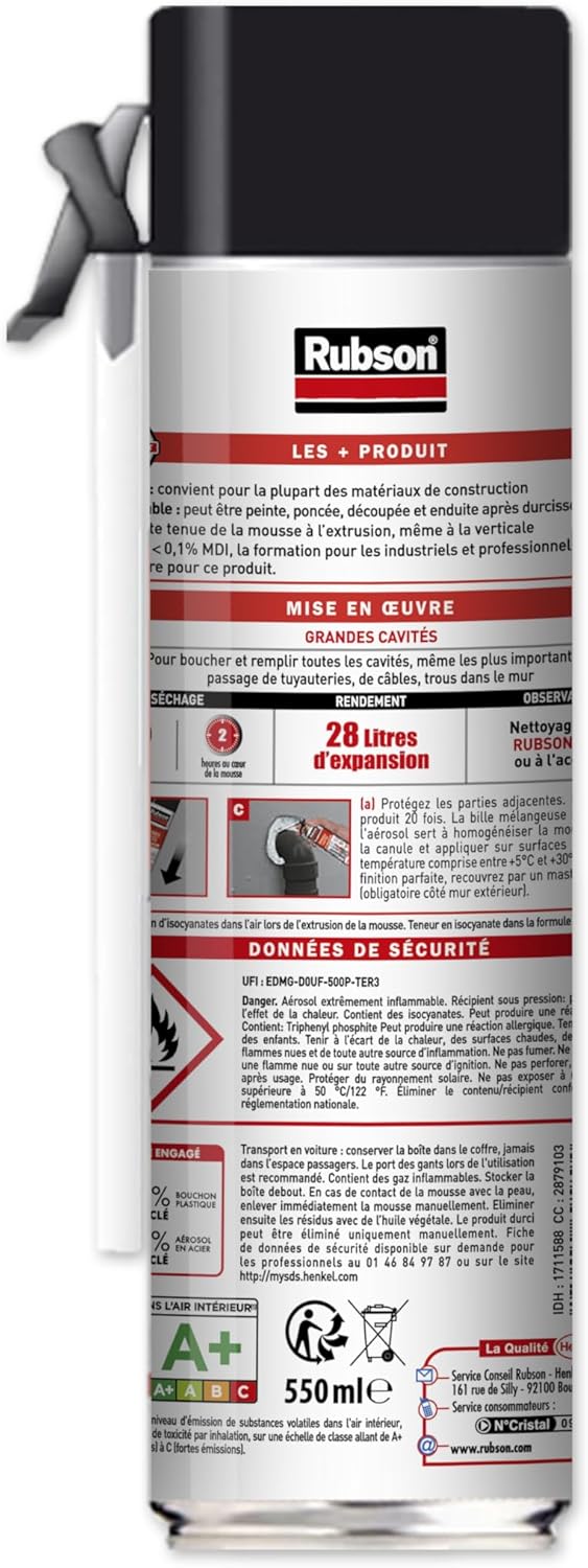 Thumbnail 1 de Rubson Mousse Expansive Grandes Cavités – Aérosol 550 ml