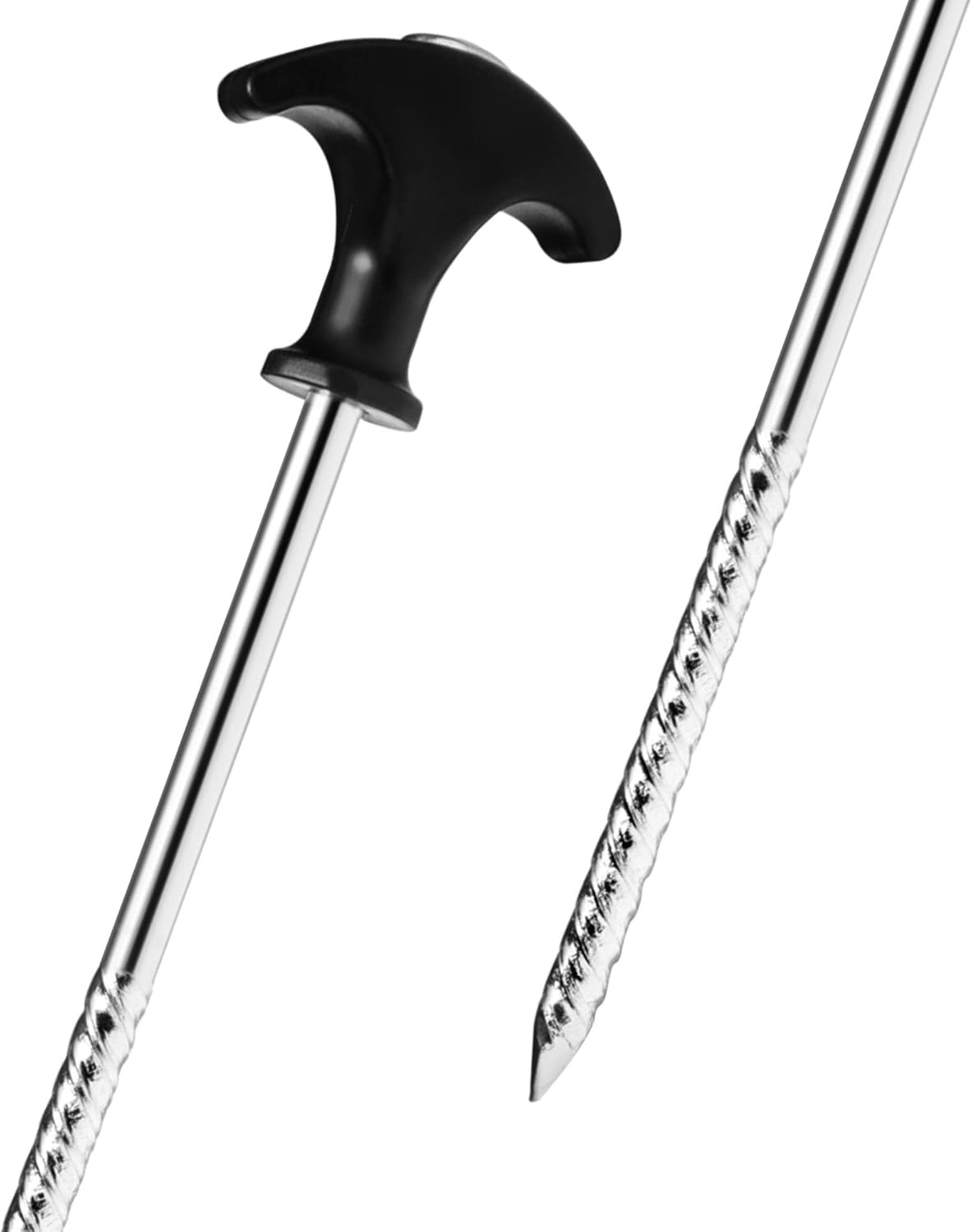 Thumbnail 5 de COM-FOUR : 12 piquets de tente en acier filetés avec poignée en T