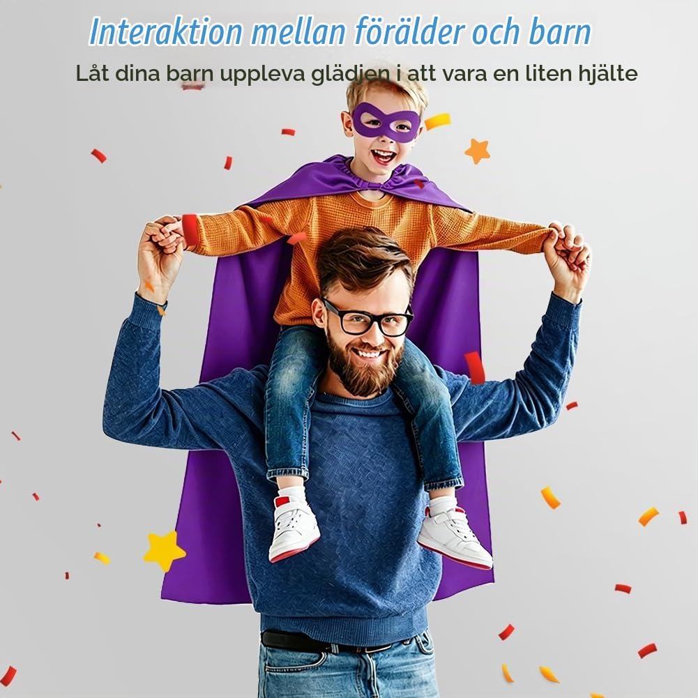Thumbnail 4 de AUYAO superhjältecape med mask, dubbelsidig design och färgstarka färger