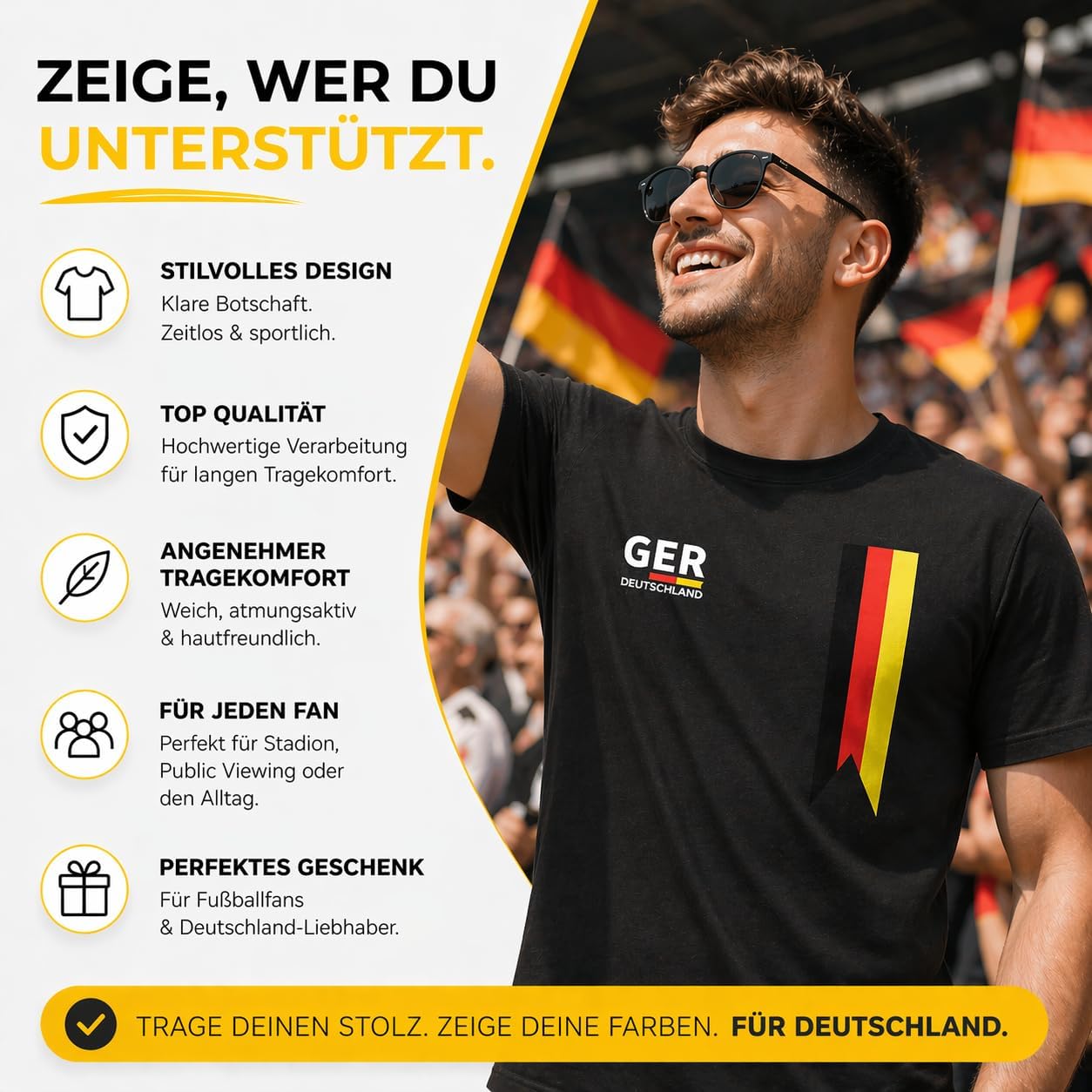 Detalle 2 de ATHLEJOY Deutschland WM 2026 Trikot – Herren & Damen | Fanartikel zur Fußball-Weltmeisterschaft 2026