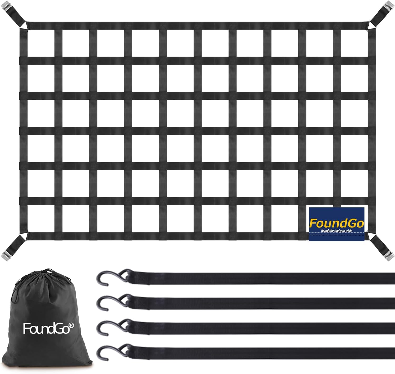 Thumbnail 6 de FoundGo Rete bagagli per pickup camion: rete di carico resistente da 106 x 127 cm