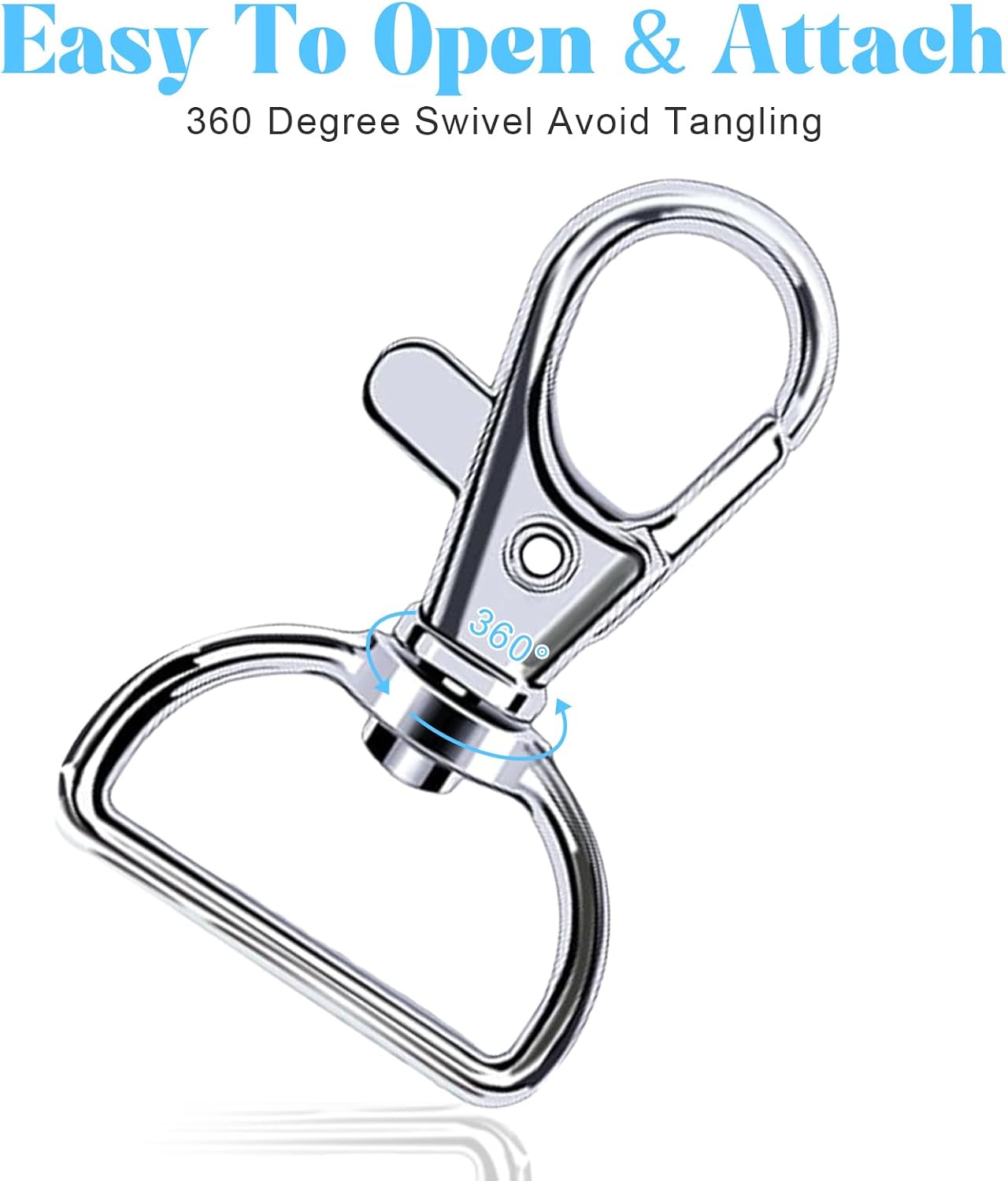 Detalle 2 de Melofo 100 Pcs Swivel Clasp Keyrings 3/4 inch