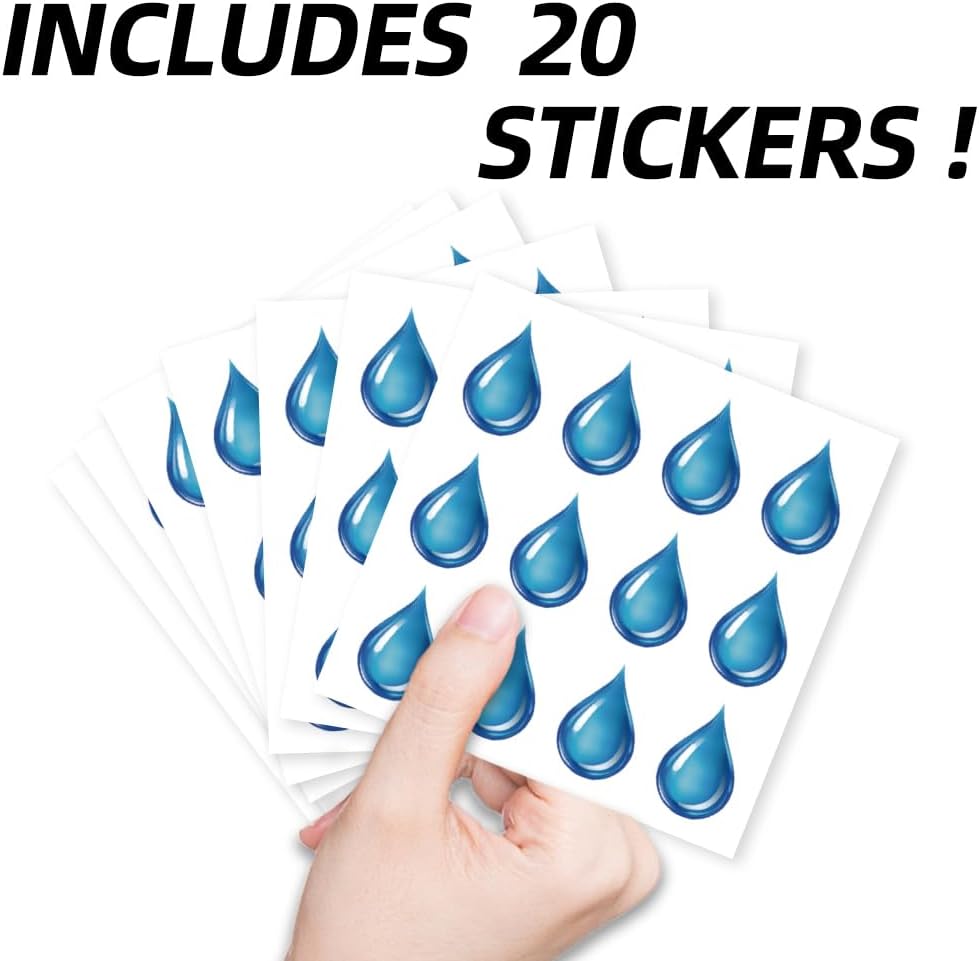 Detalle de AHANDMAKER 240-Piece Teardrop Stickers, Blue Self-Adhesive Decals