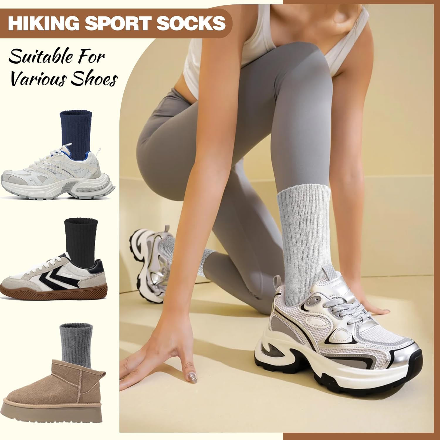 Thumbnail 5 de EBMORE Merino Wool Thermal Socks 5 Pairs