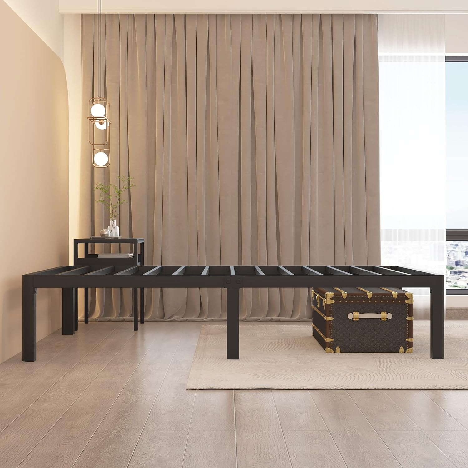 Thumbnail 6 de MAF 14 Inch Twin Metal Platform Bed Frame with 3000 LBS Steel Slats Support