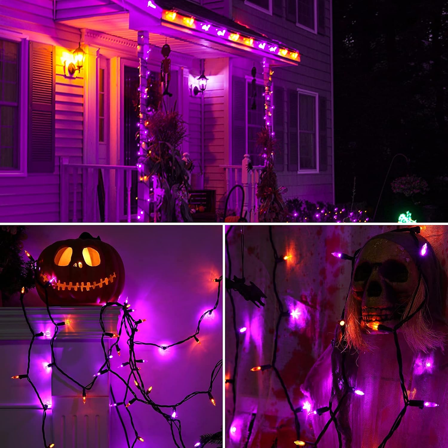 Detalle de Brizled TSD-100M-2/S-FT19 Purple and Orange 100-LED Halloween String Lights