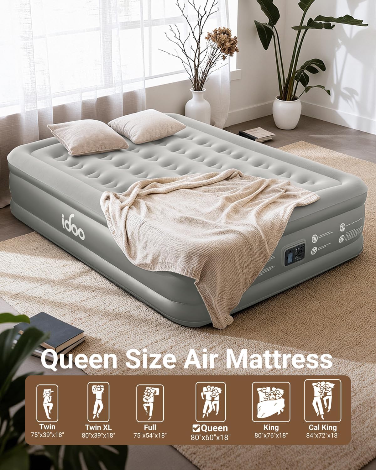 Thumbnail 2 de iDOO Air Mattress Queen 18 Raised