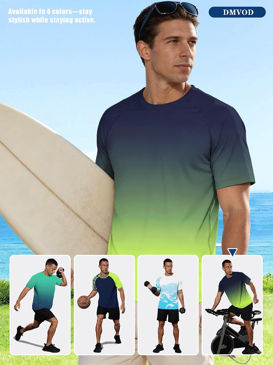 Detalle 2 de Men’s UPF 50+ Long Sleeve Fishing Shirts Rash Guard (1 or 3 Pack)
