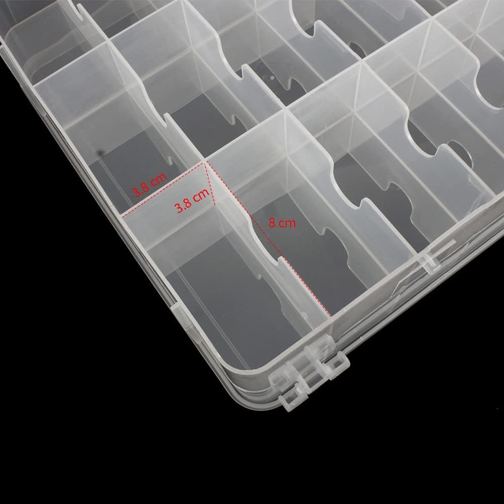 Detalle 1 de Chemlliy XZSN01 46-Compartment Sewing Organizer, Double-Sided Clear Box