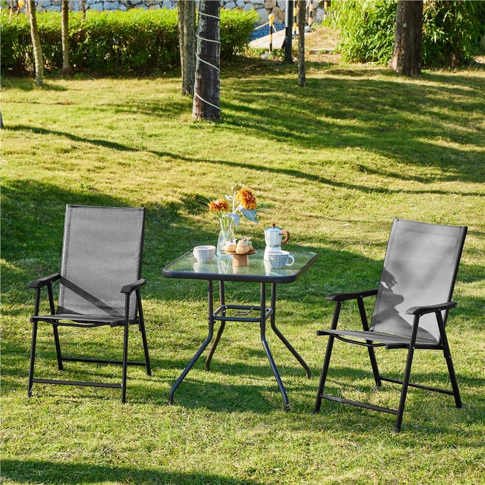 Thumbnail 1 de Yaheetech Set di 2 Sedie da Giardino Pieghevoli con Braccioli in Tela per Esterni