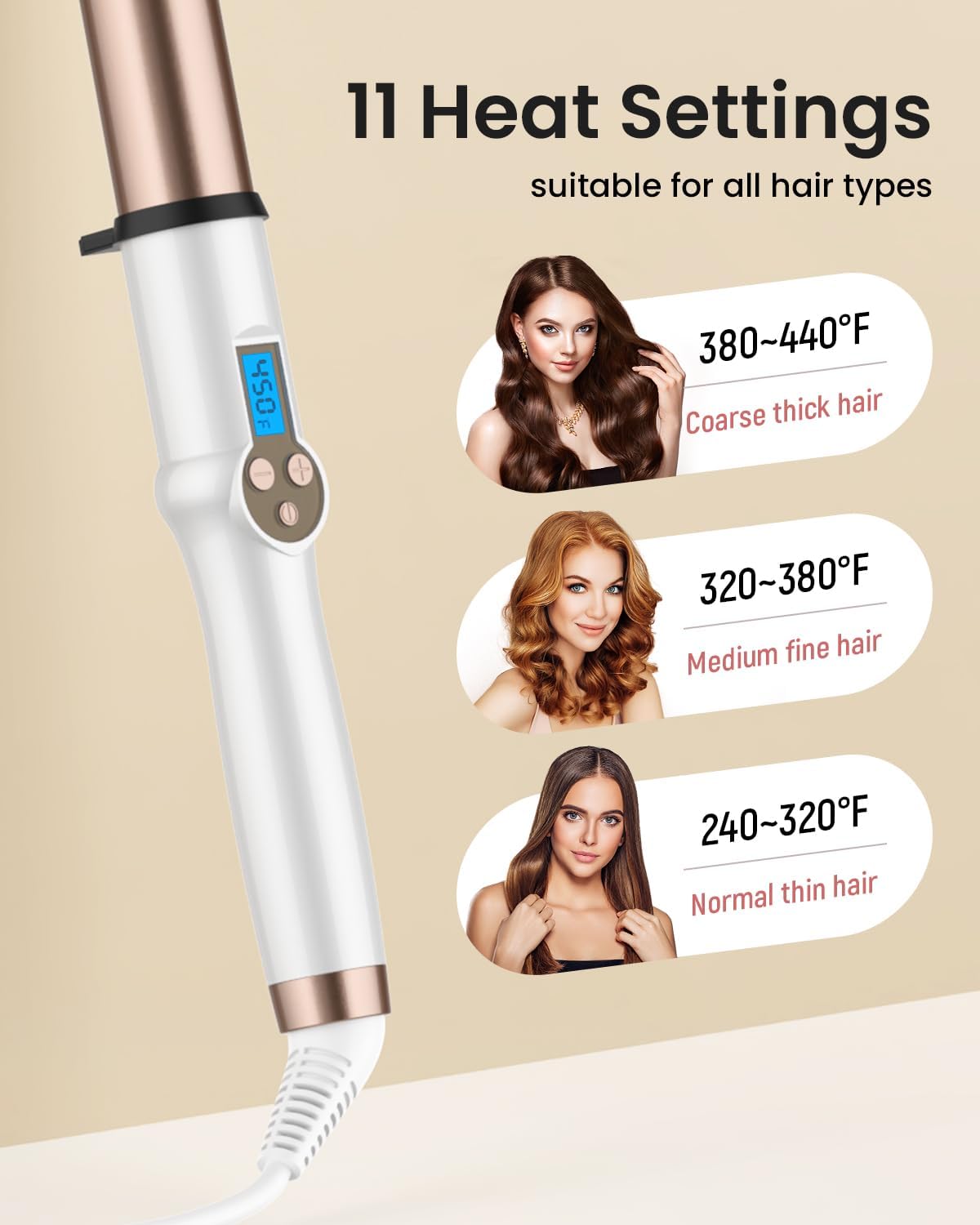 Thumbnail 4 de 32MM Extra Long Barrel Ceramic Curling Wand 🔌