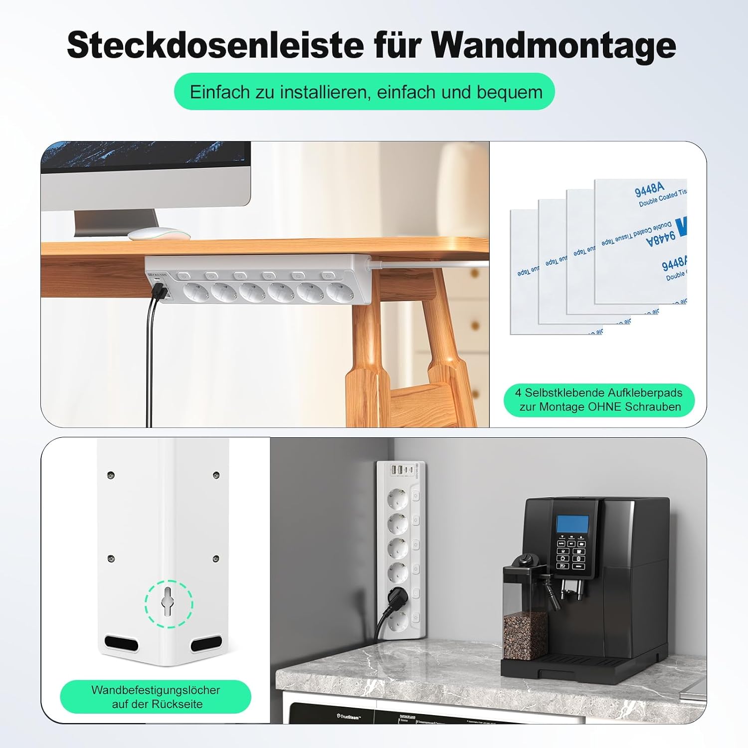 Detalle 1 de HITRENDS Ecksteckdose mit USB 10-in-1