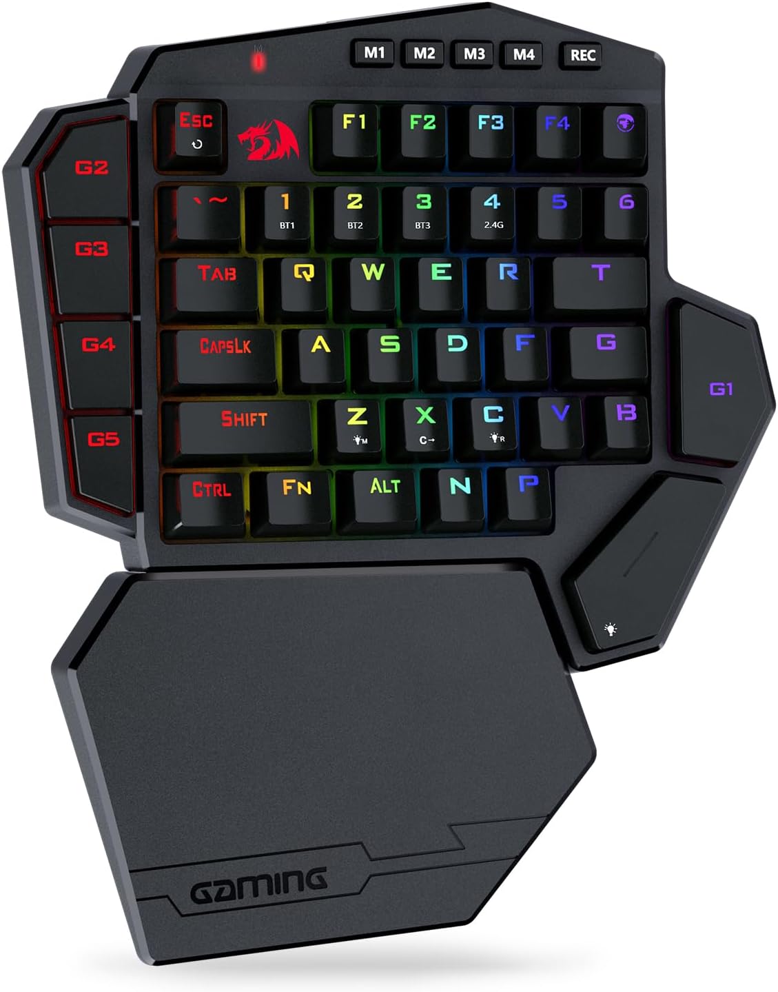 Detalle de Redragon K585 DITI tastiera meccanica wireless 40% con 7 tasti macro, 2,4 GHz/RGB e poggiapolsi staccabile (US ANSI)
