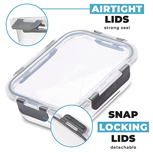 Detalle de Igluu Meal Prep Glass Containers with Lids (10 Pack) – 370 & 1050ml