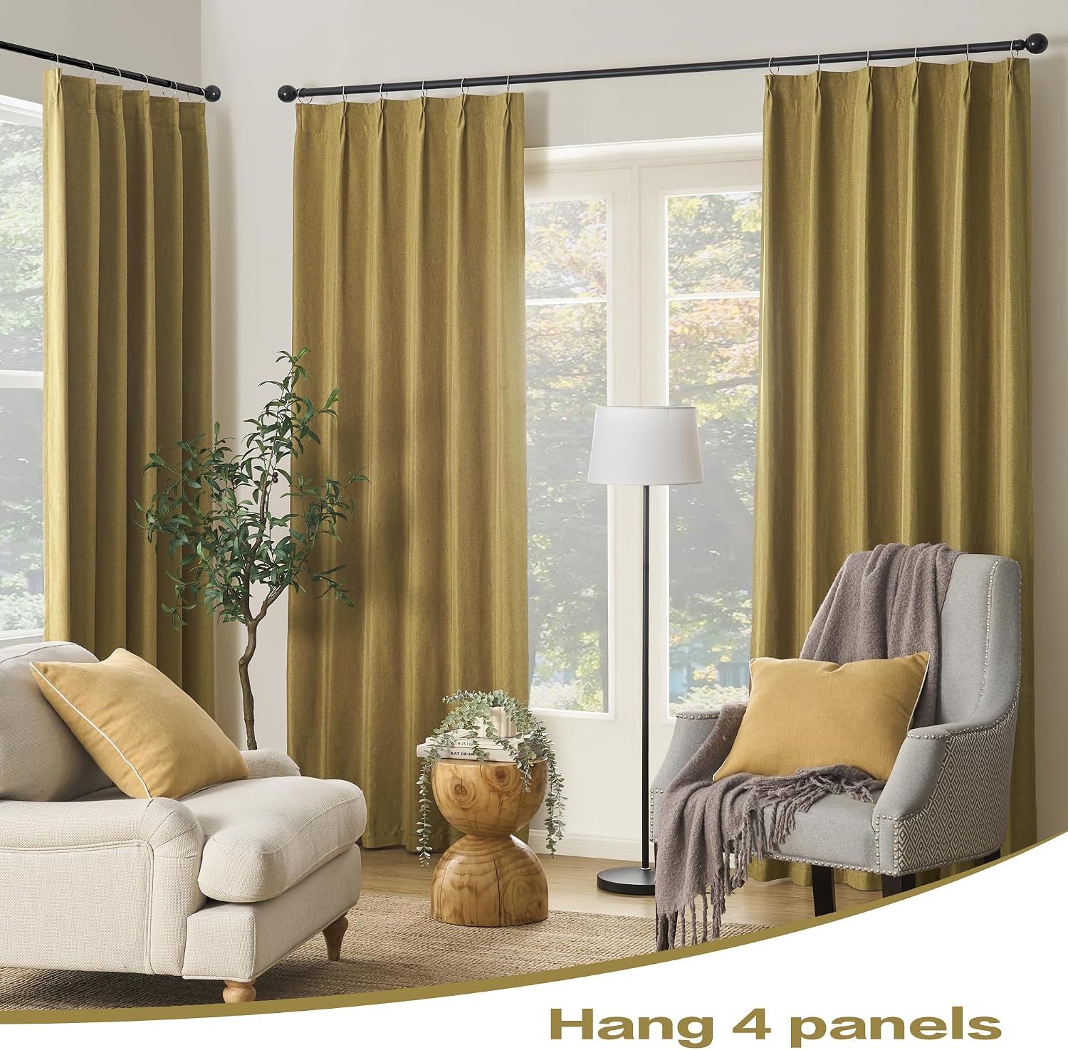 Detalle 2 de DUALIFE Blackout Curtains 105 Inches