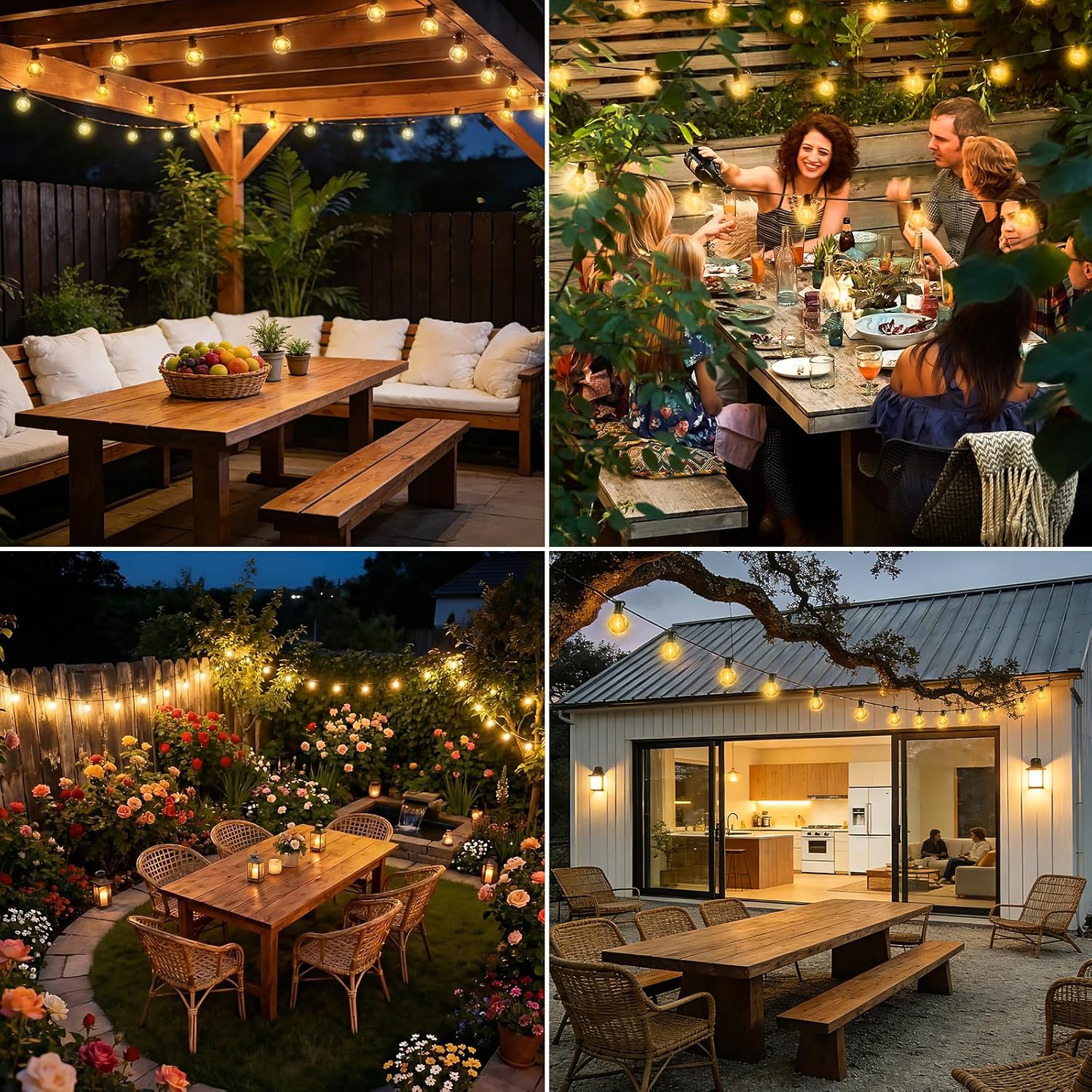 Thumbnail 6 de btfarm Solar Festoon Lights Outdoor with Remote – 10+1 LED G40, 8M, IP65, USB & Solar Powered