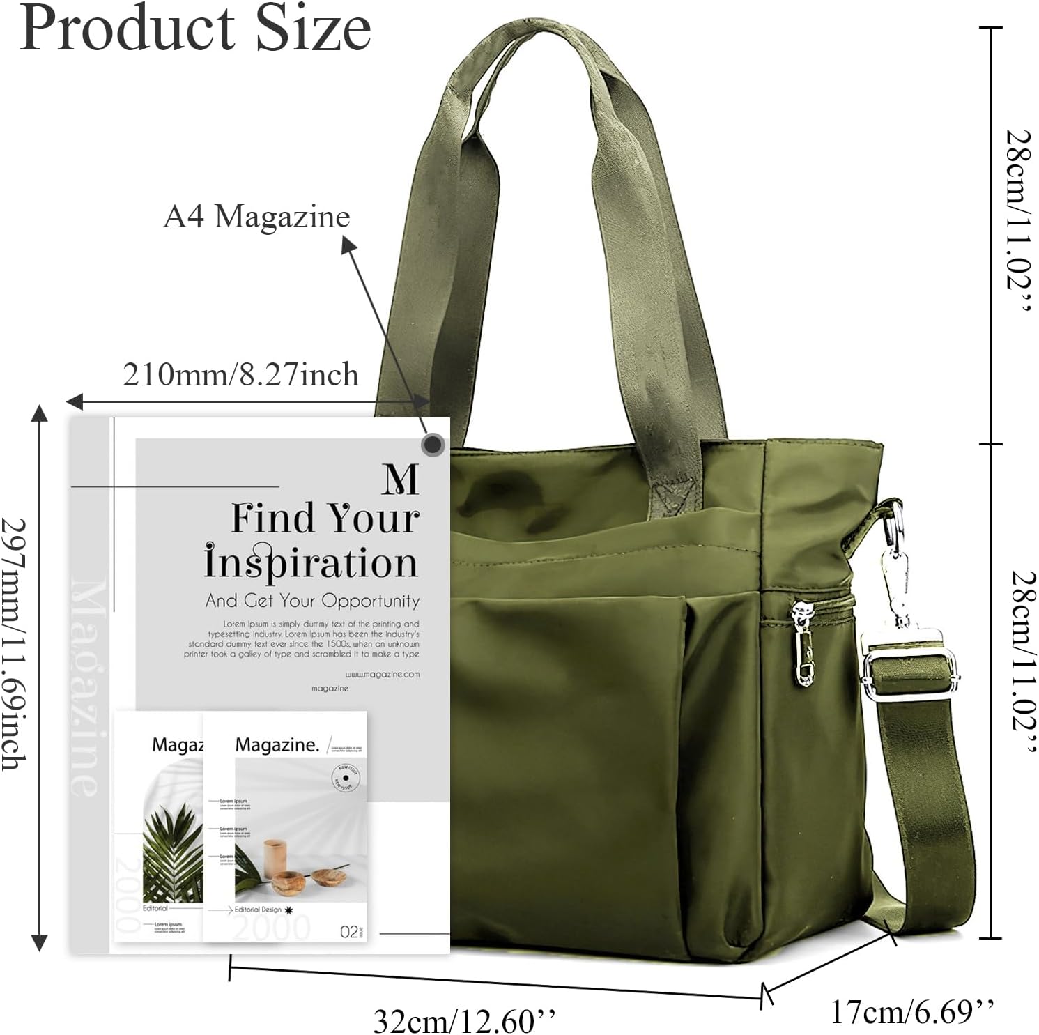 Detalle 2 de ModaZeal Women's Tote Handbags: Casual Shoulder Bag with Zip Top Handle for Work, School and Everyday Use