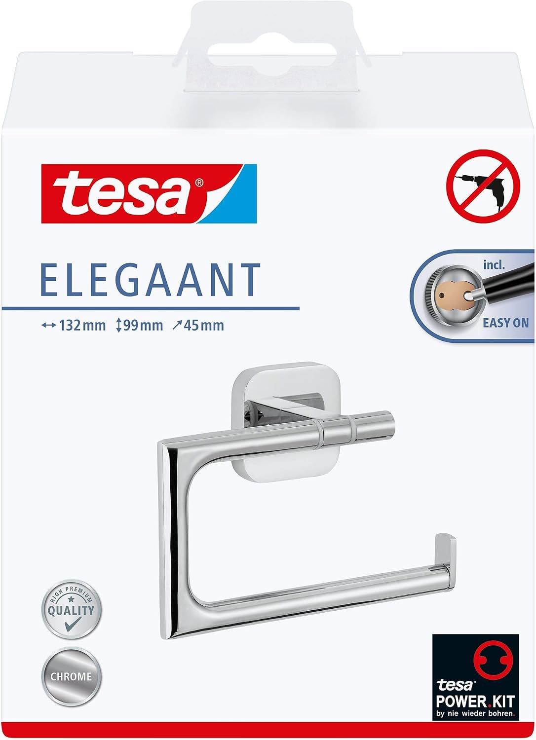 Detalle de tesa Aluxx double panier de douche – fixation sans perçage en aluminium chromé