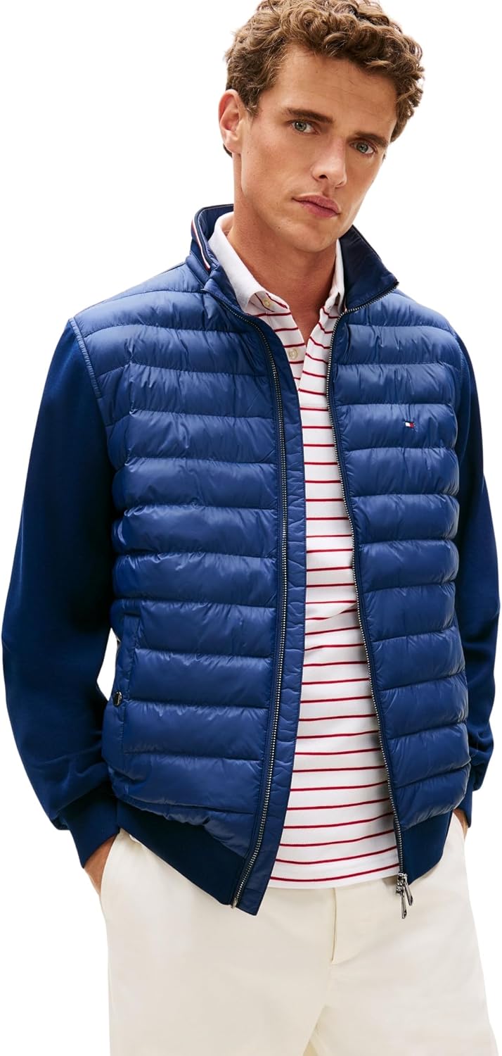 Detalle de Tommy Hilfiger Mix Media Ess RWB Stand Collar Mw0mw41329 – Felpa con Zip Uomo