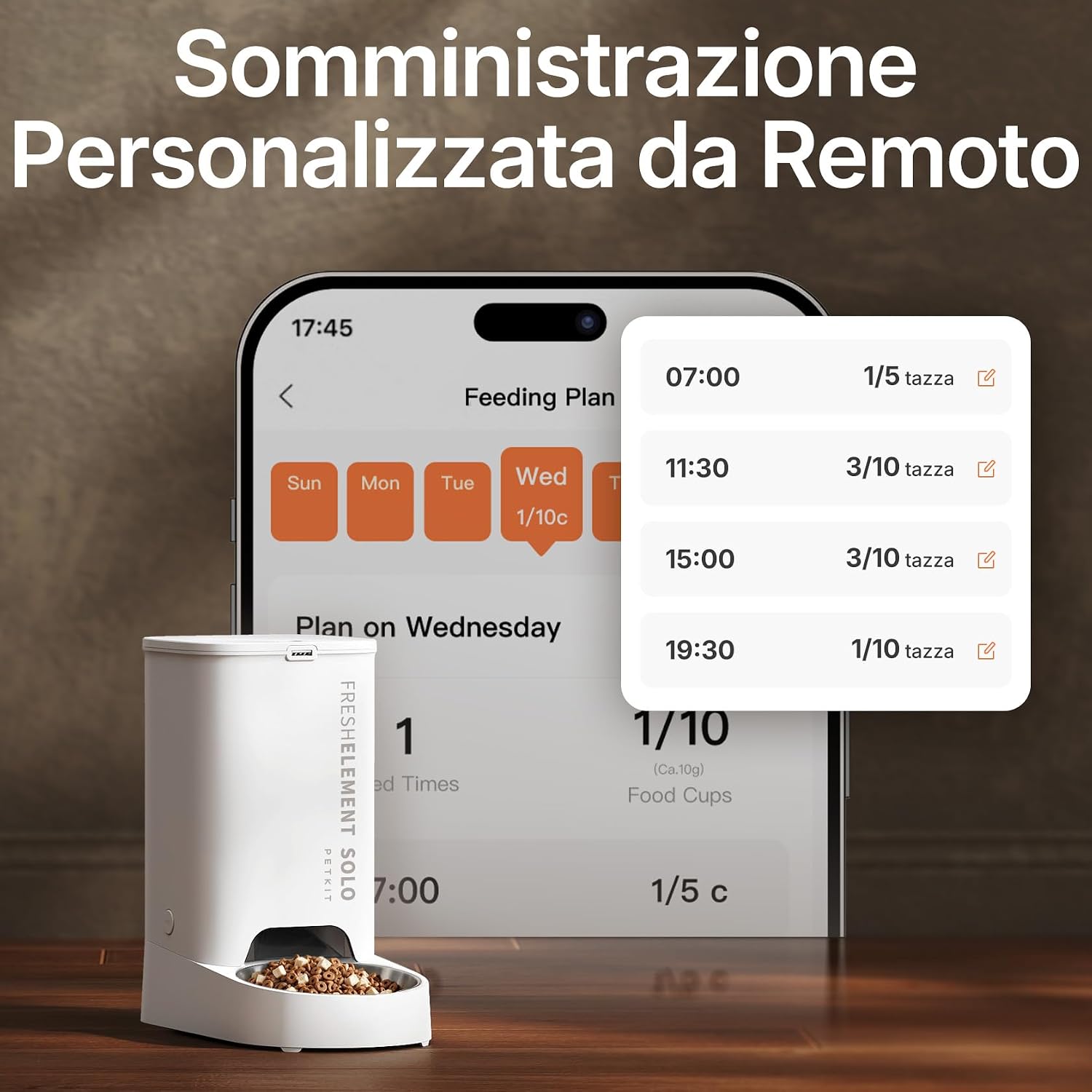 Detalle de PETKIT Distributore Automatico Cibo per Gatti (3L) e Cani (2.4G WiFi) con Ciotola in Acciaio inox 304 e Fresh Lock