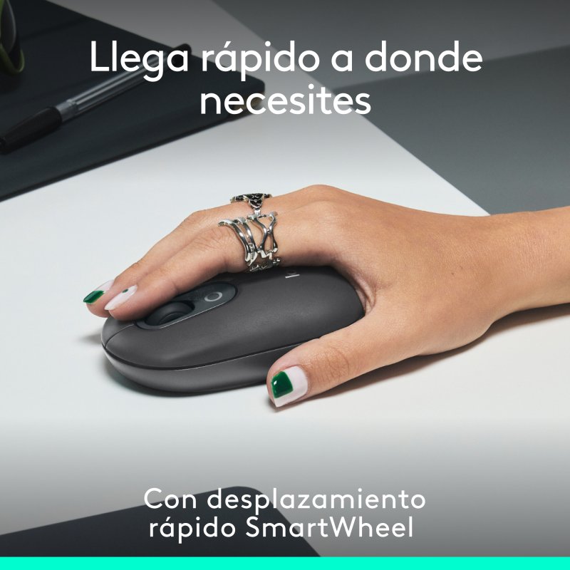 Detalle de Logitech POP Mouse: ratón inalámbrico compacto con emojis personalizables