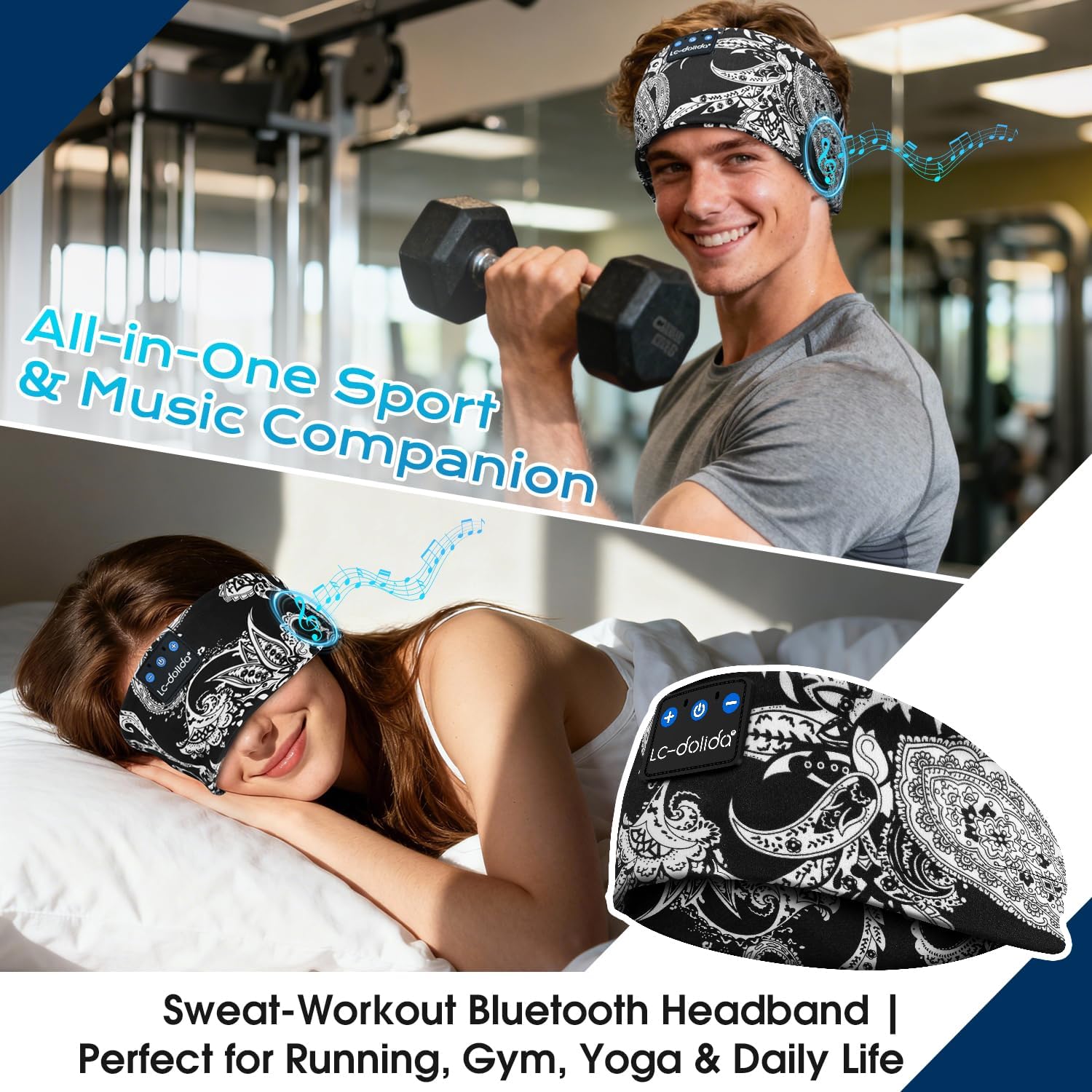 Detalle 2 de LC-dolida Cuffie Bluetooth 15 ore