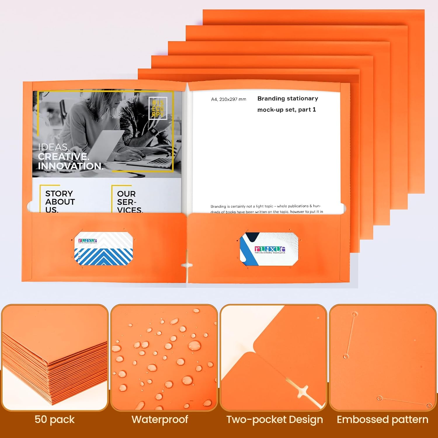 Thumbnail 3 de BIBRADAA Pocket Folders, Letter Size