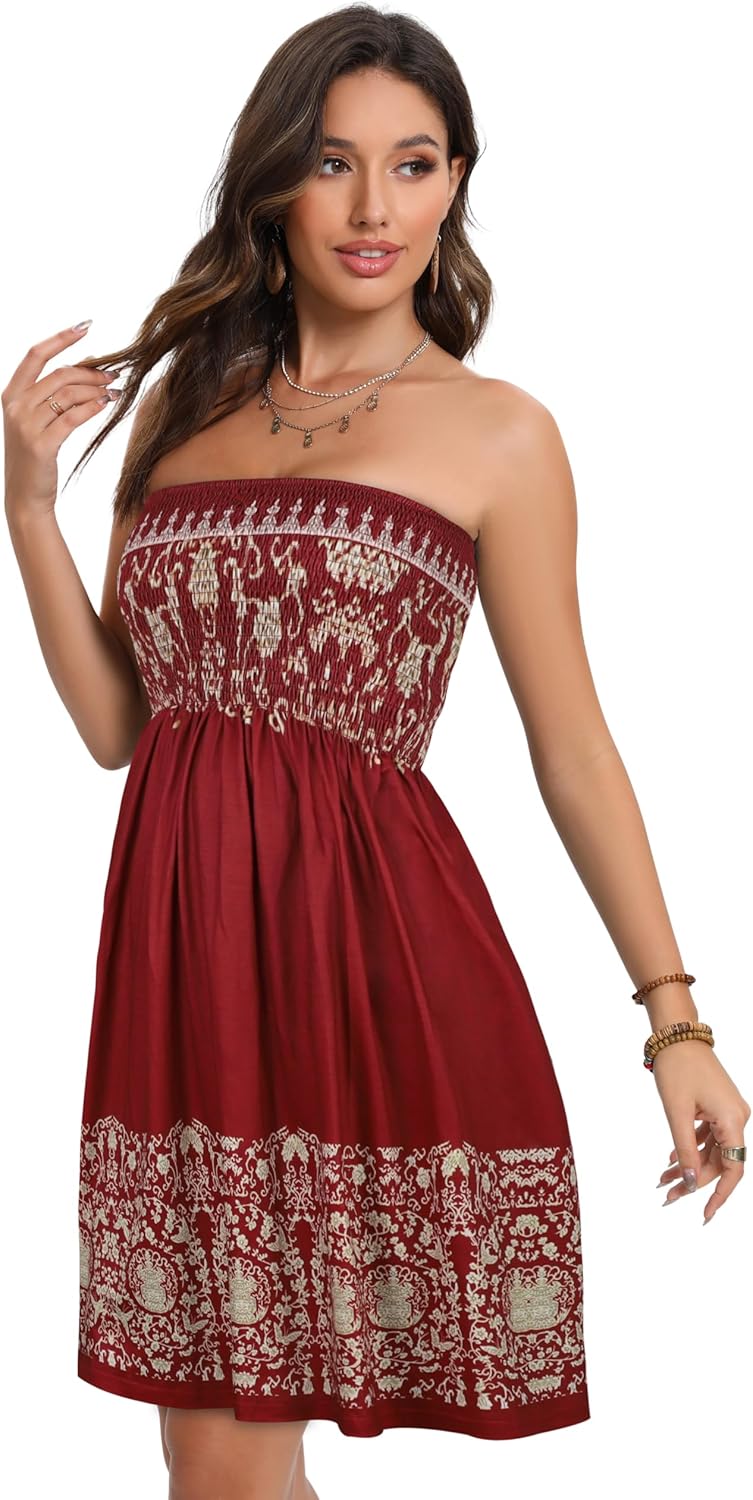 Thumbnail 3 de CHICGAL Strapless Boho Floral Sundress