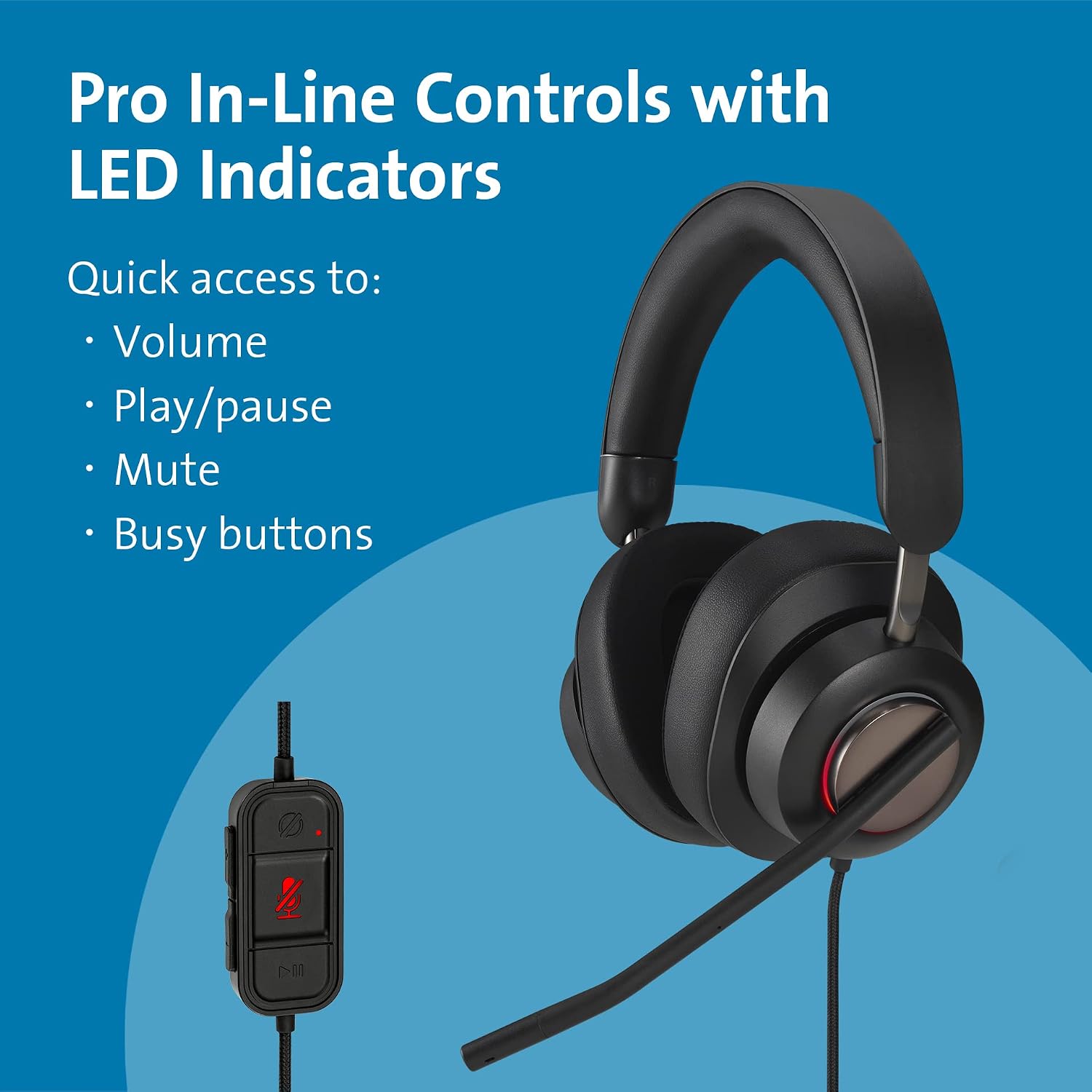 Thumbnail 5 de Kensington H2000 USB‑C Over-Ear Headset mit Mikrofon (K83451WW) für Windows & macOS
