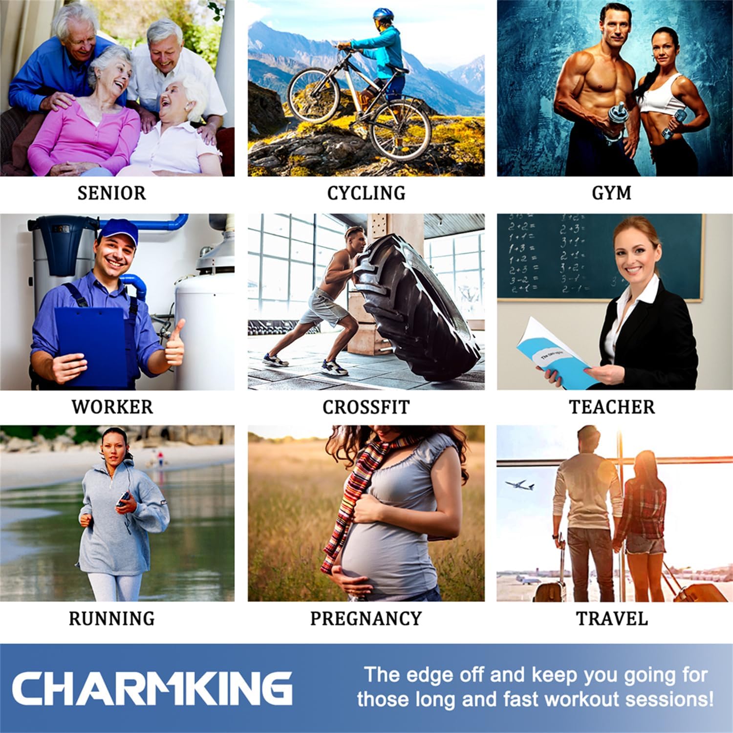 Thumbnail 4 de CHARMKING 15-20 mmHg Compression Socks (3 Pack) for Men and Women