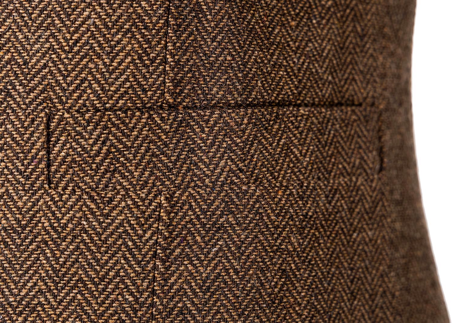 Detalle de Solovedress Herren Anzugweste aus Wolle – Vintage Regular Fit, gestreift