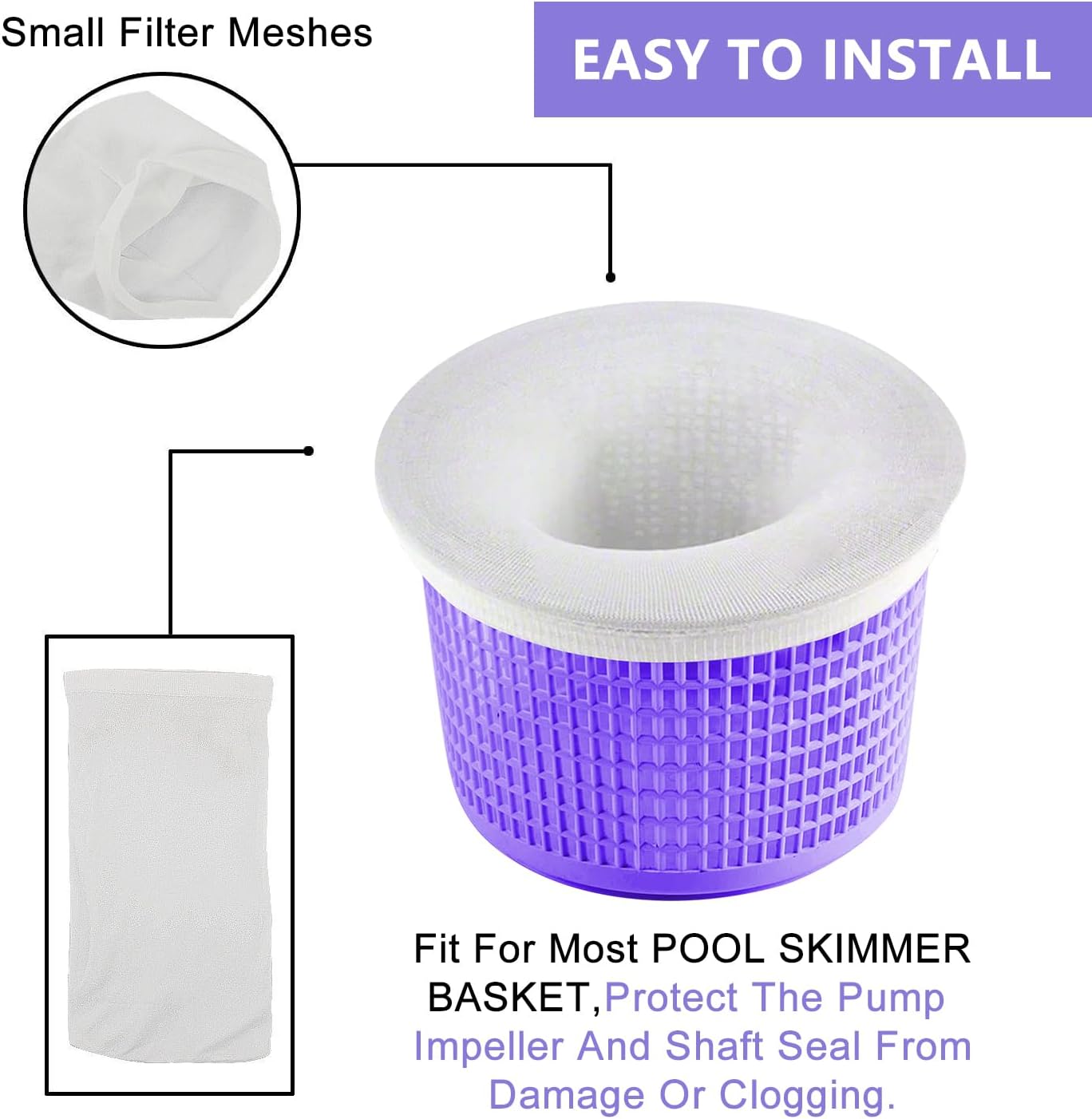Thumbnail 1 de Coopache 60 Stück Pool Skimmer Socken aus Nylon – Universal Netzsocken für Skimmerkörbe