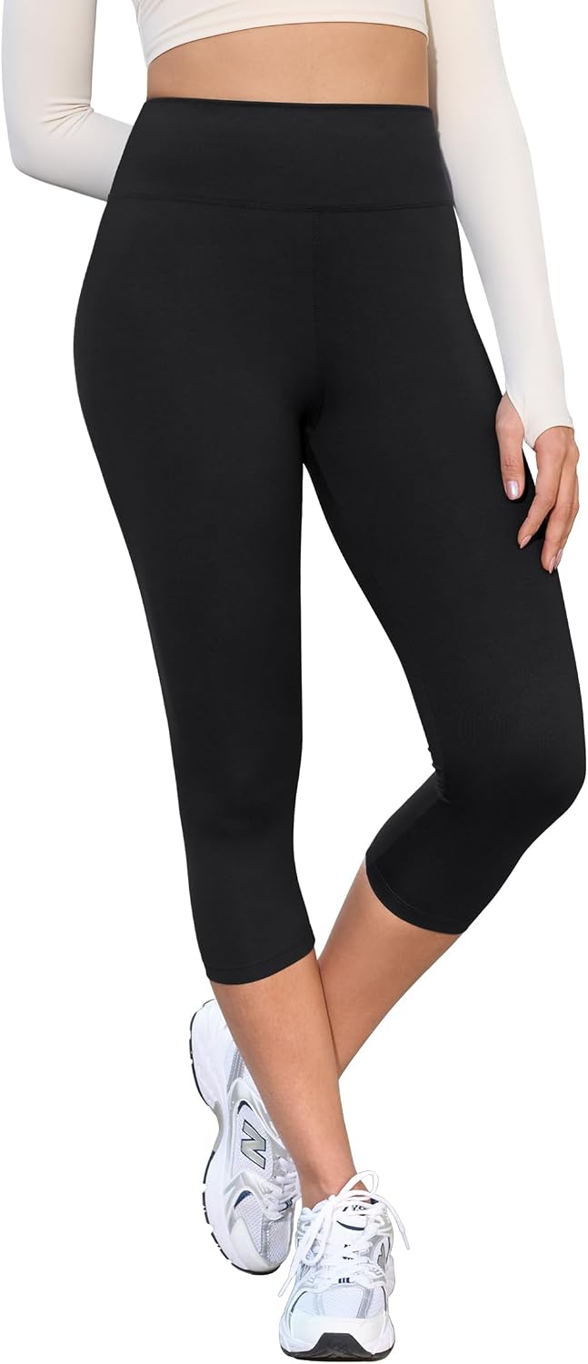 Detalle 2 de VALANDY Creamlush 4-Pack Capri Leggings for Women (High-Waisted, Stretchy Yoga & Lounge Pants), S–3XL