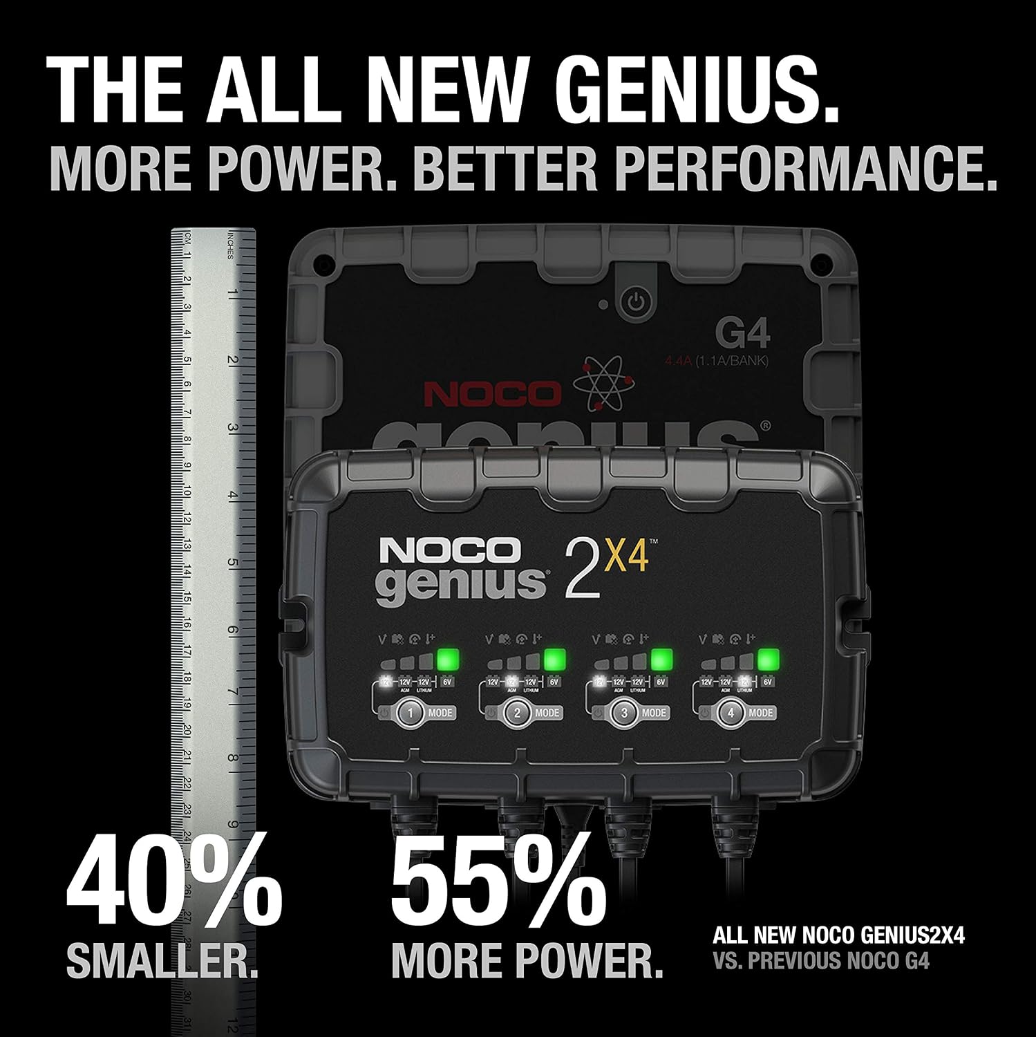 Detalle de NOCO GENIUS2X4 4-Bank Smart Battery Charger, 8A, 6V and 12V