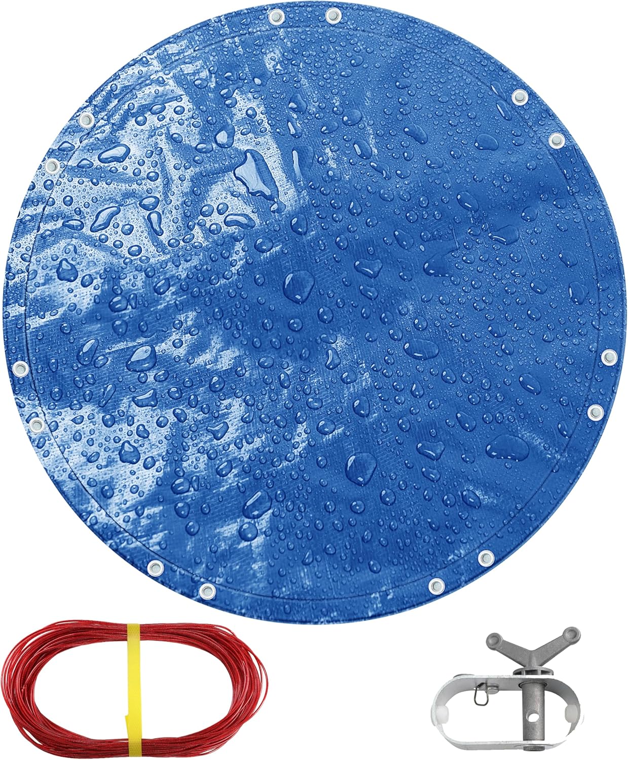 TARPAL 26ft Round Waterproof 8mil Poly Tarp Pool Cover (Blue/Black)