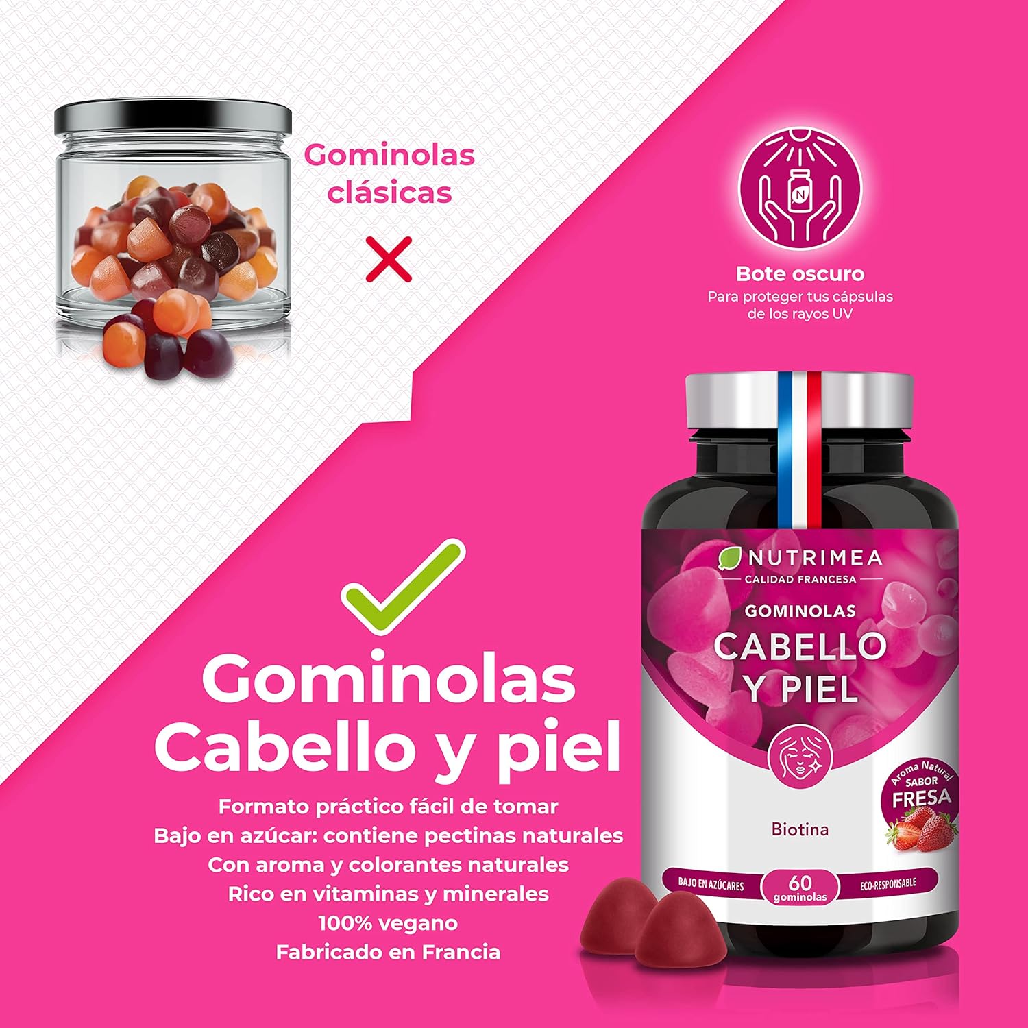 Detalle de Gominolas Veganas para Uñas y Cabello 💅🏻🦷 Nutrimea