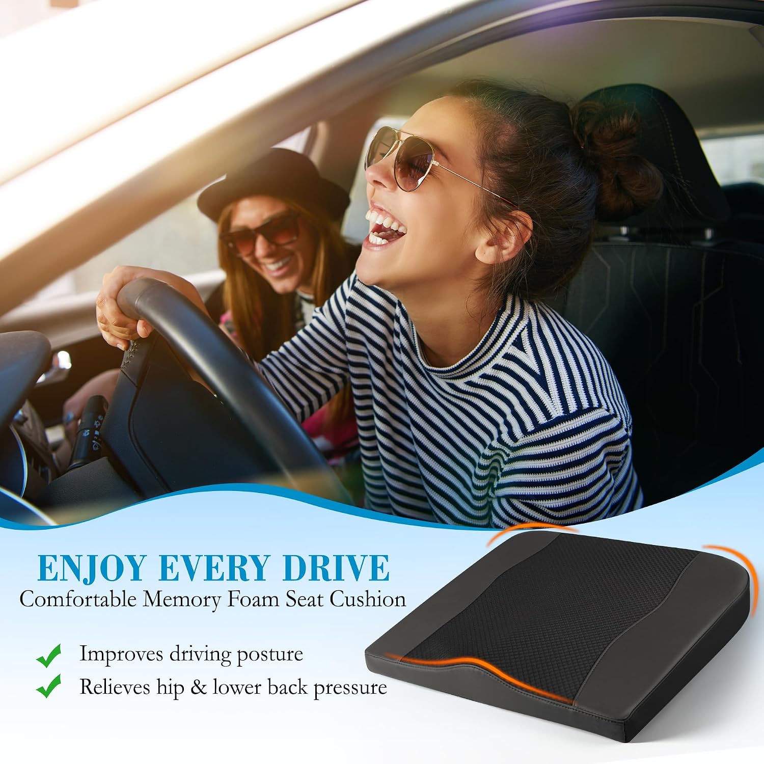 Thumbnail 1 de Lofty Aim Car Seat Cushion: Comfort Memory Foam for Driving and Posture