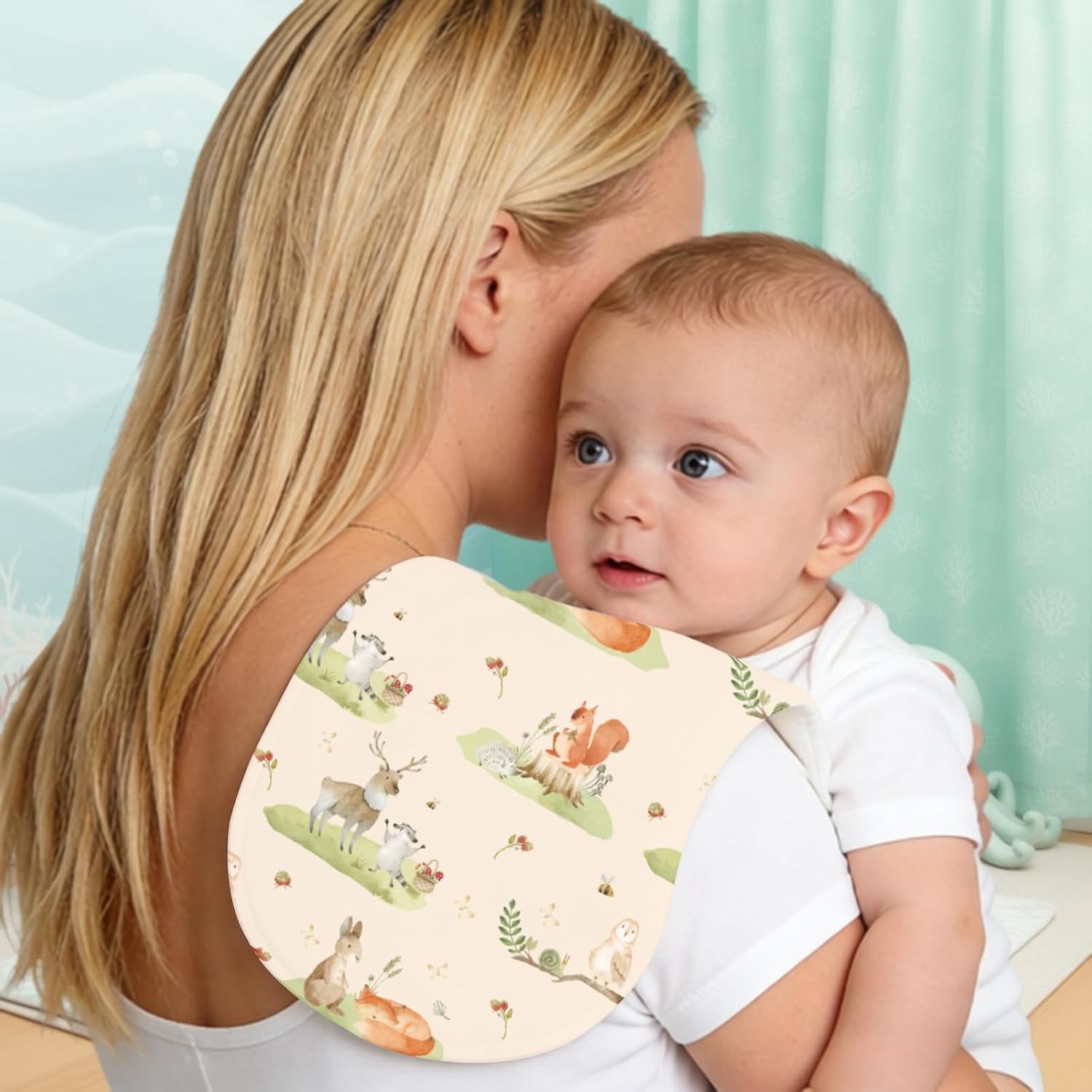 Detalle 2 de Wauprant LYP-ZC-D6C7B Woodland Baby Burp Cloths, 4-Pack, Cotton Muslin