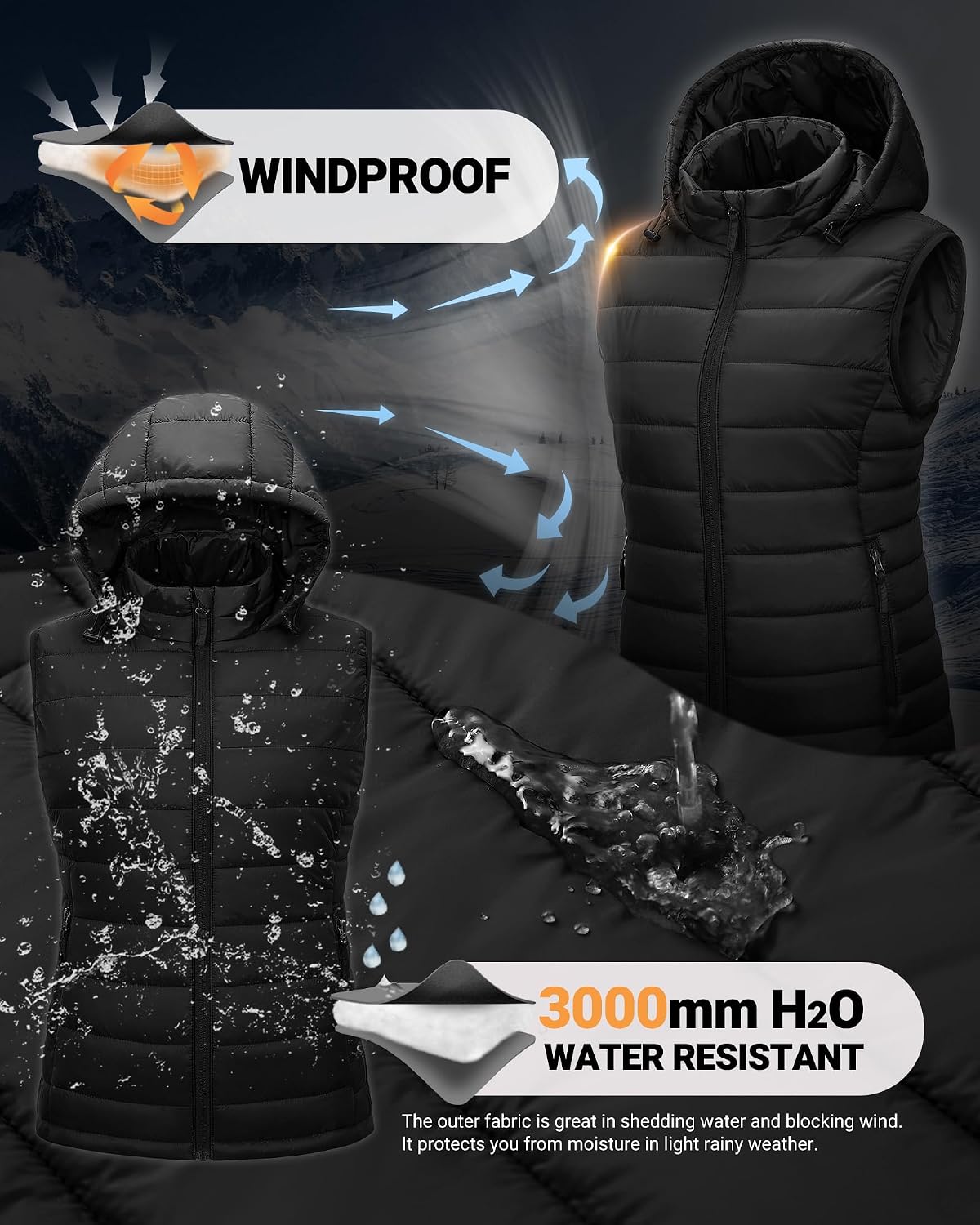 Detalle de Steppweste Damen Outdoor Ventures mit Kapuze