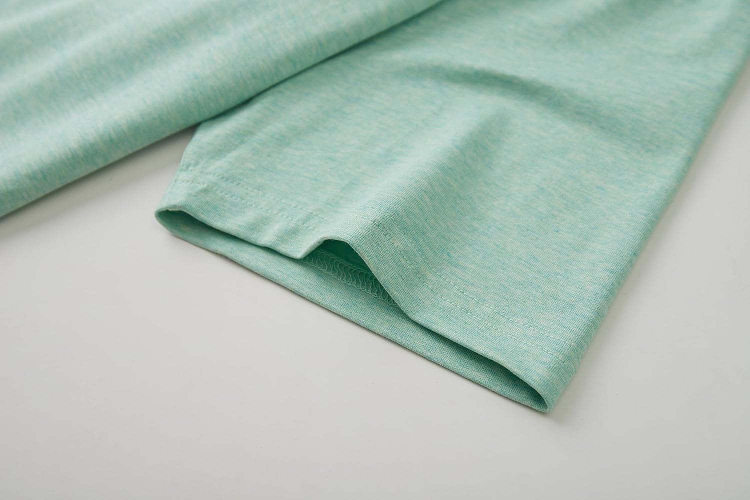 Detalle 2 de VEIISAR Herren Langarm- und Kurzarm-T-Shirt aus 200 g Baumwolle (Slim Fit) – Zweifarben-Melange Unterziehshirt