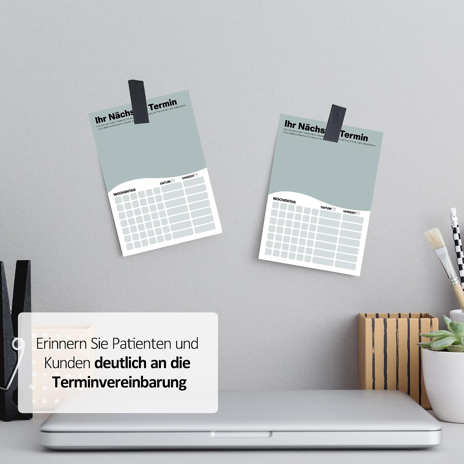 Detalle de BIROYAL Terminzettel Praxis – 12 Terminblöcke, 600 Zettel, DIN-A7