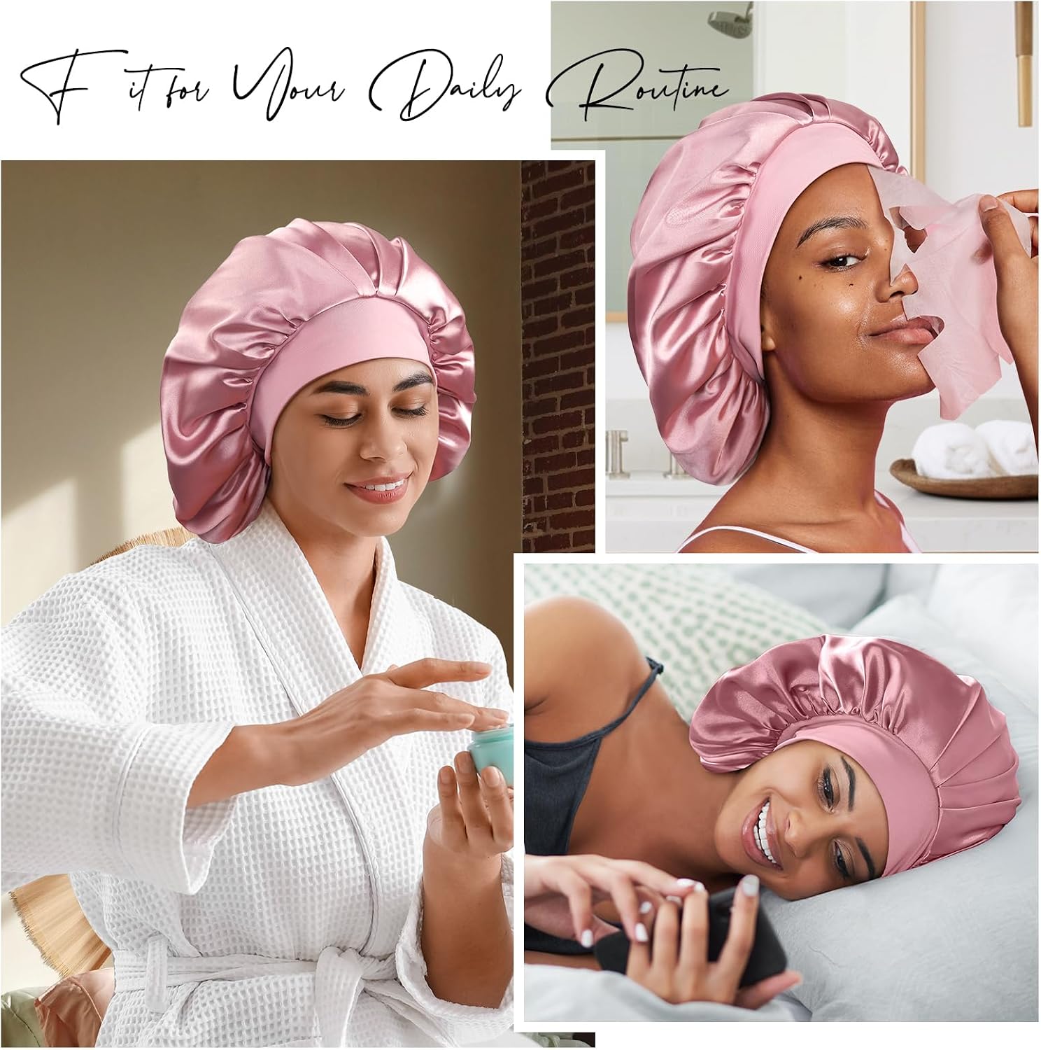Thumbnail 5 de Umisleep 22 Momme Mulberry Silk Bonnet with Double Layer Satin – Premium Sleep Hair Care