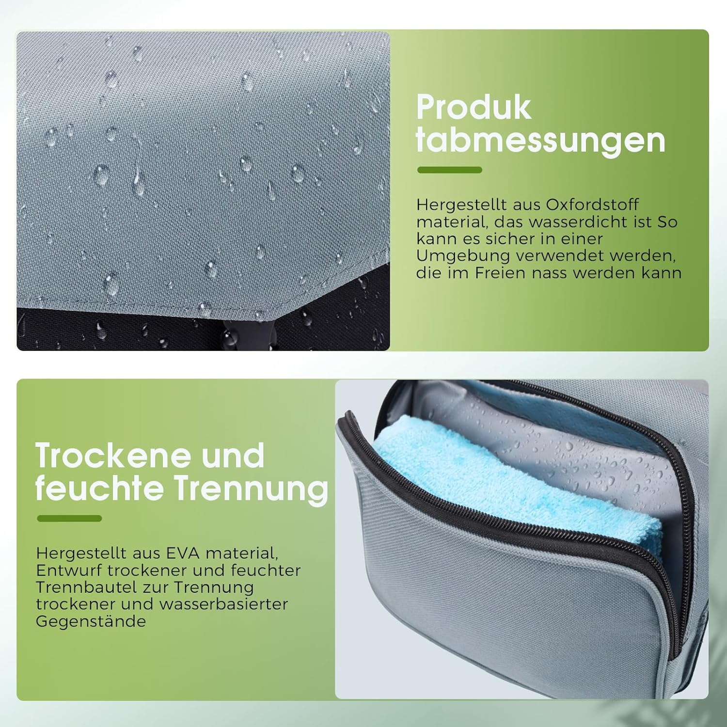Detalle de Simpolor Kulturbeutel für Herren – 3-in-1 Reise-Kulturtasche zum Aufhängen, wasserdicht und abnehmbar