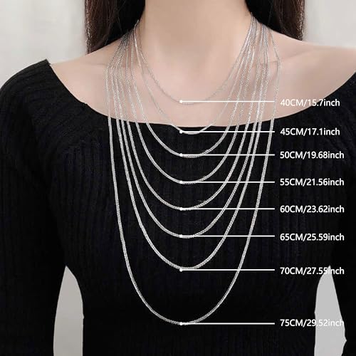 Thumbnail 5 de bifriend Delicate S925 Silver Choker Necklace (16–30 inches) – Italian Chain, 2.0mm Thick