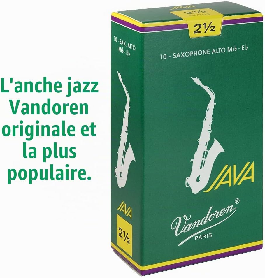 Detalle de Vandoren Java 2 1/2 altsaxofoonriet voor jazz en pop