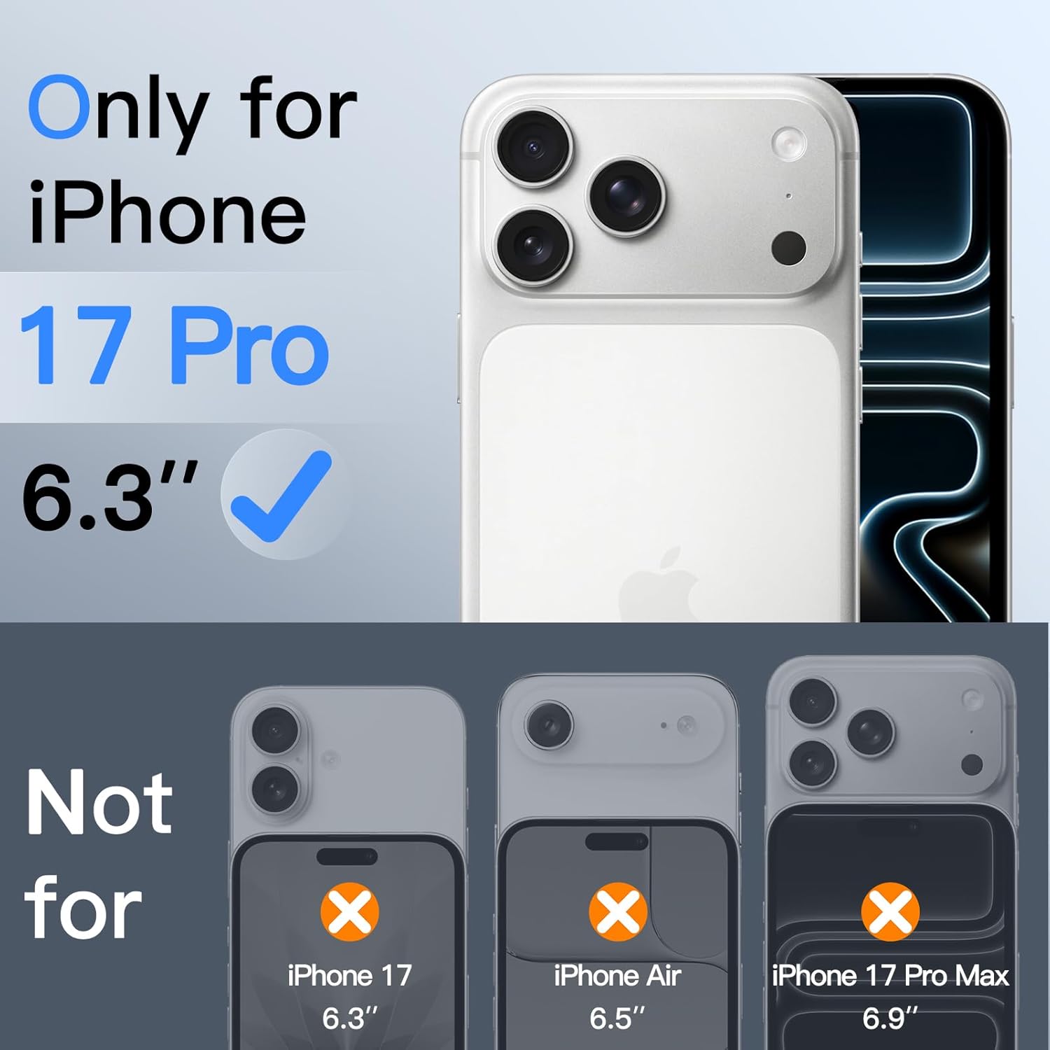 Thumbnail 1 de JETech Privacy Screen Protector for iPhone 17 Pro (6.3-inch) – 2-Pack