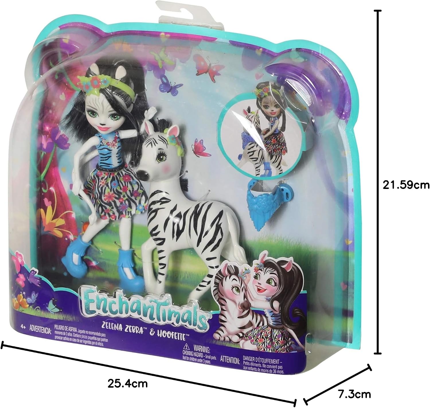 Detalle de Enchantimals FKY75 Zelena Zebra & Hoofette Doll with Styleable Hair