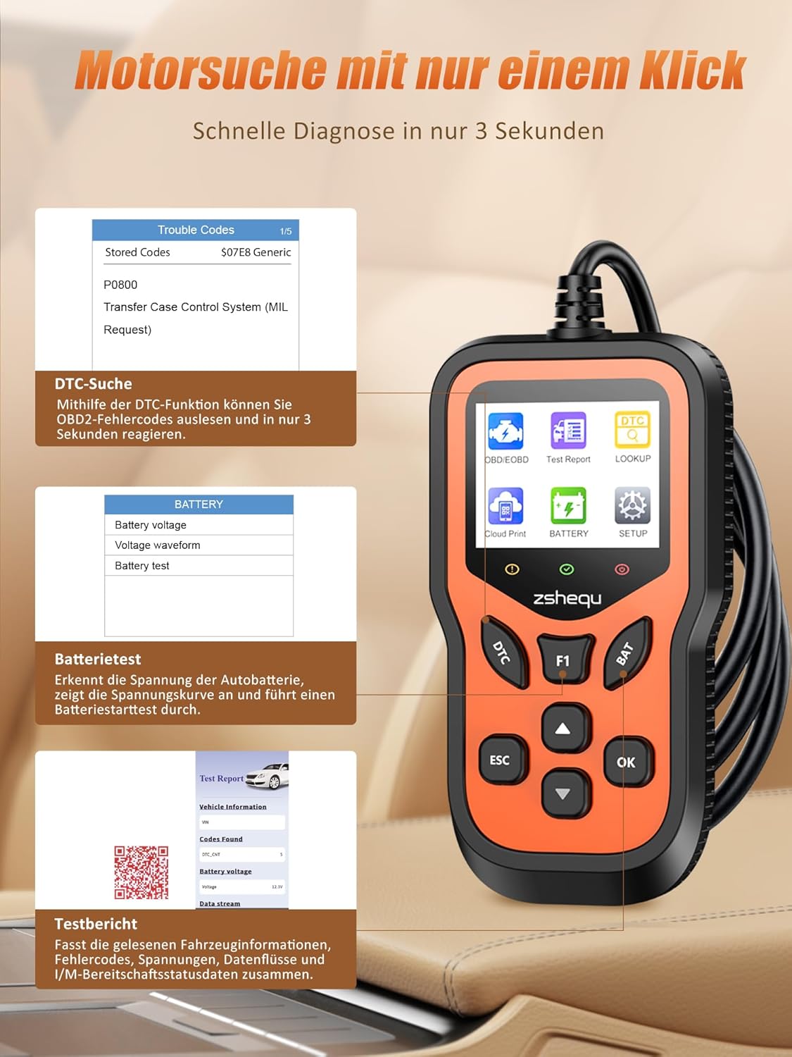 Thumbnail 4 de OBD2 Diagnosegerät OBD EOBD Scanner 35.901 DTC 📟